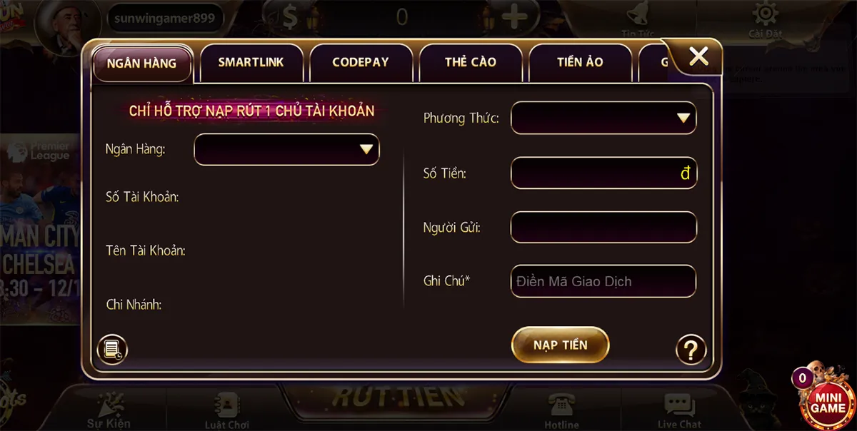 Hướng Dẫn Quy Trình Nạp Tiền Sunwin Chi Tiết Nhất 